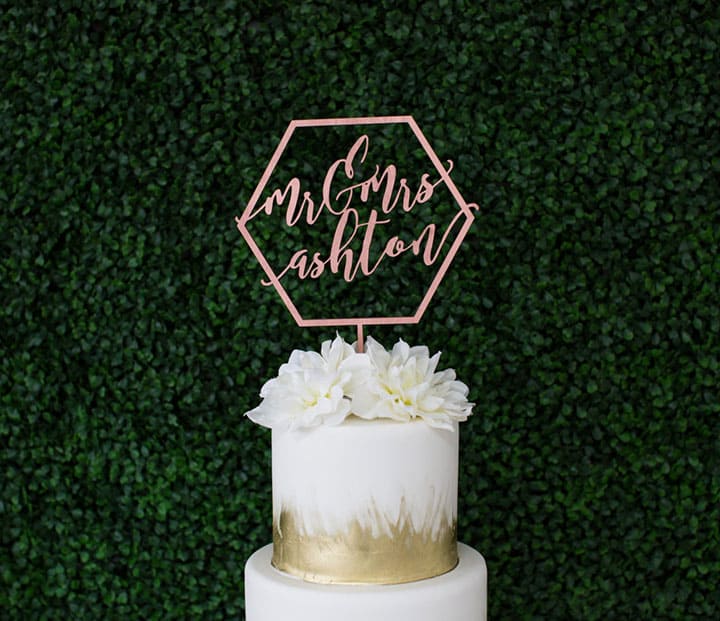 Fresh & Modern Laser Cut Wedding Cake Toppers – Mon Cheri Bridals